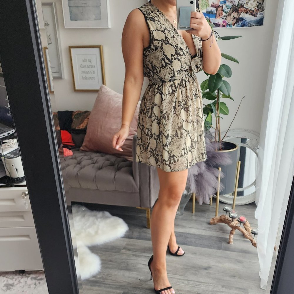 Flowy Snake Print Summer Dress